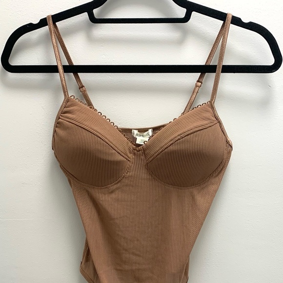 Bozzolo Brown Mesh Bodysuit Size Small - Picture 2 of 4